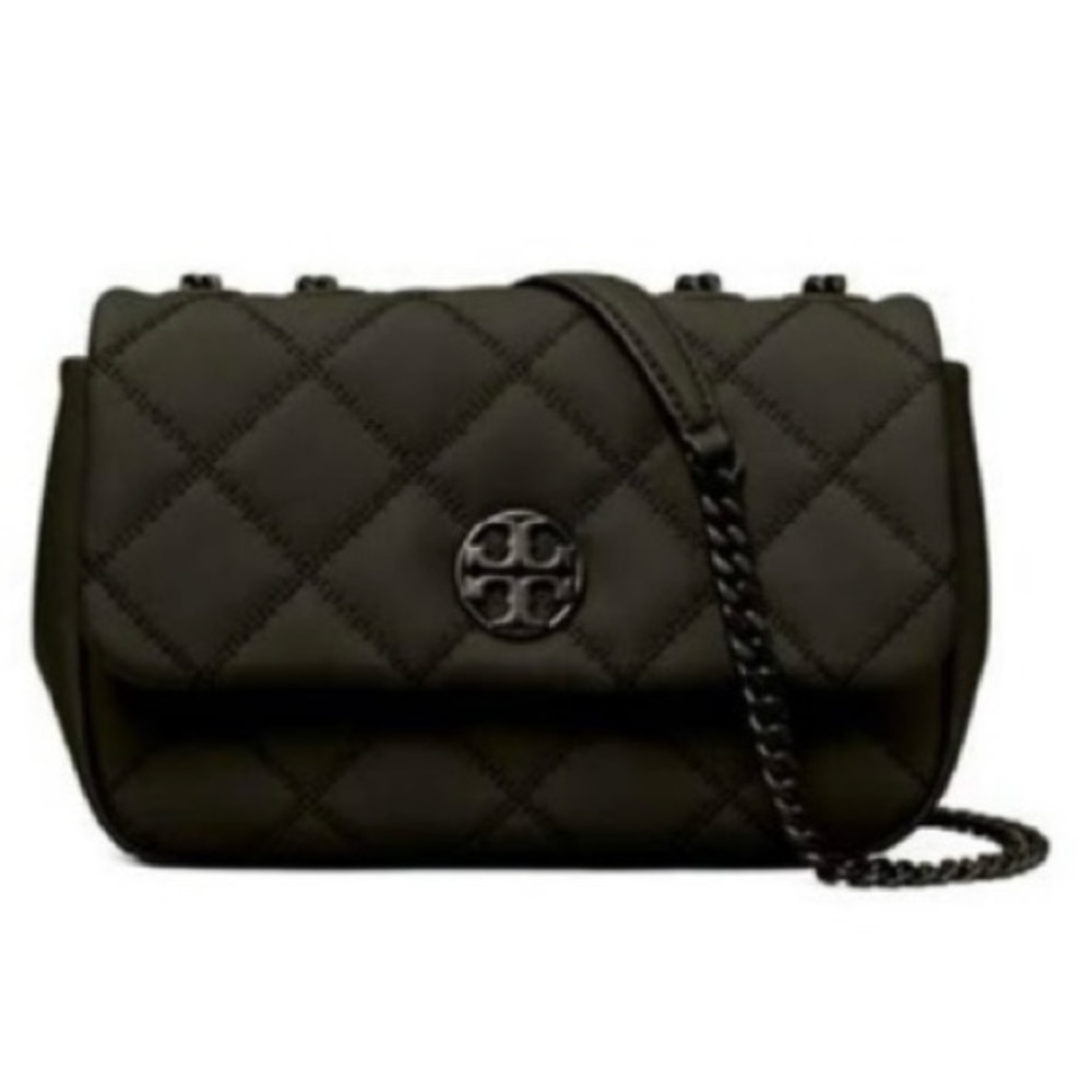 Willa Matte Tory Burch Black Quilted Shoulder Bag